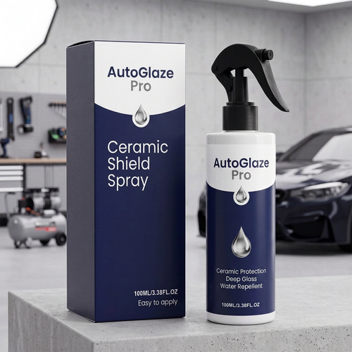 AutoGlaze Pro nano ceramic coating spray bottle — packshot (based on real product shape)