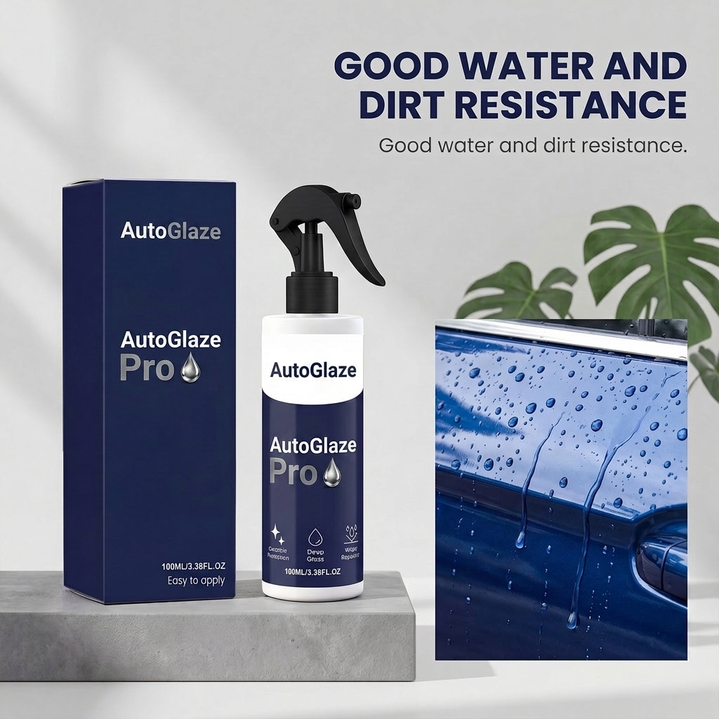 AutoGlaze Pro applied to car — lifestyle shot (based on real product shape)